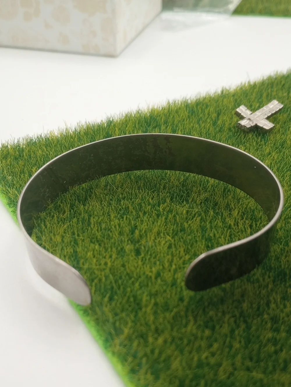 Engraved Silver Tone Metal Cuff Bracelet — 'SGT. KEN WALLINGFORD' B1009